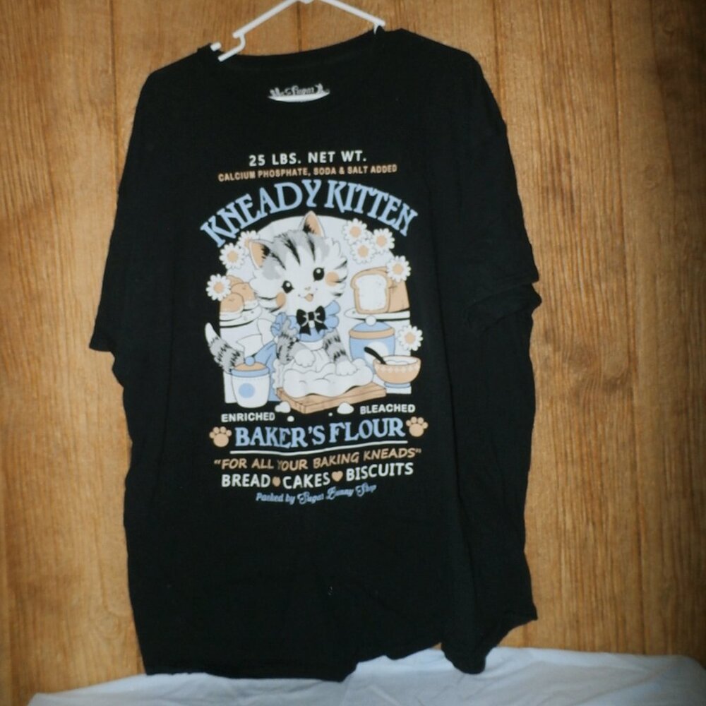 Sugar Bunny Shop Kneady Kitty Graphic T-Shirt Size 2XL